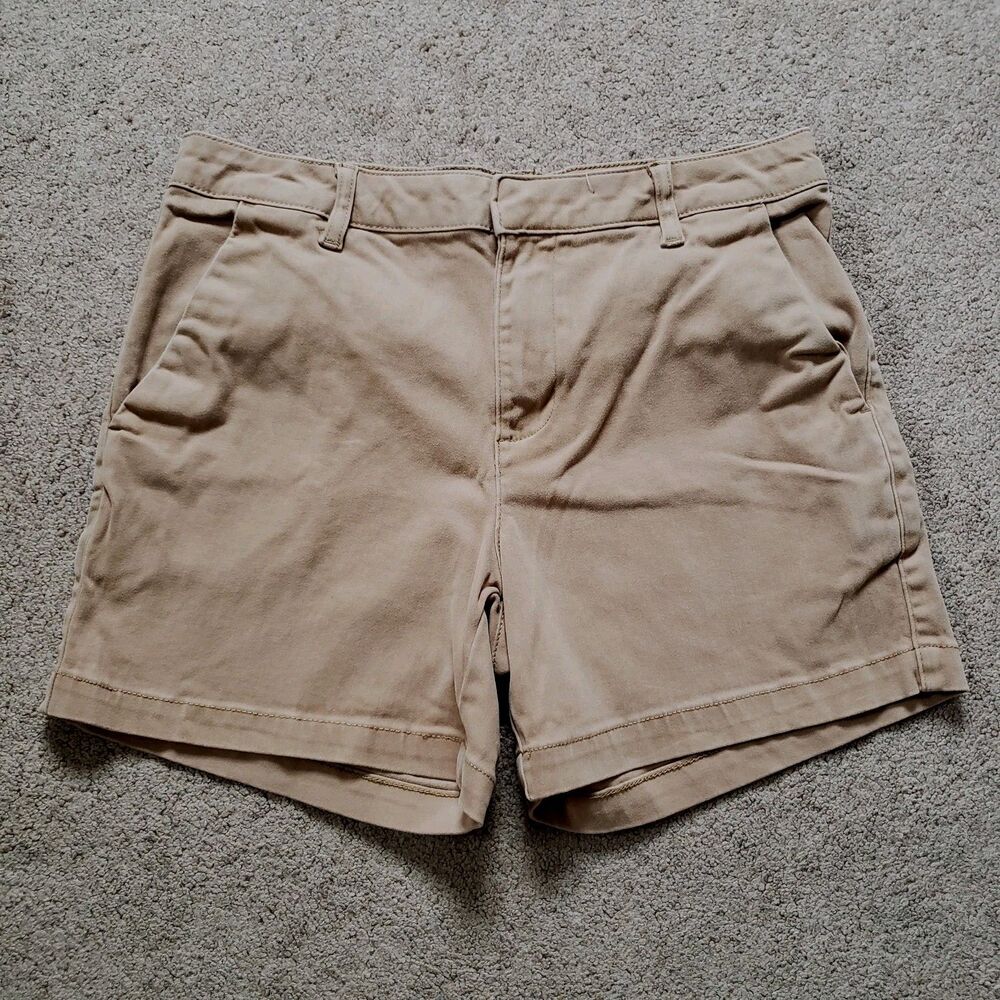 Banana Republic Women's Khaki Chino Shorts Tan Brown Stretch Size 8